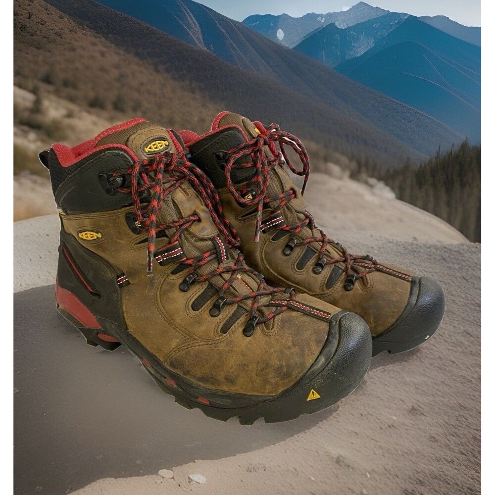 KEEN Utility Pittsburgh 6" Steel Toe Work Boots Brown Red Men's Size 12 EE Wide